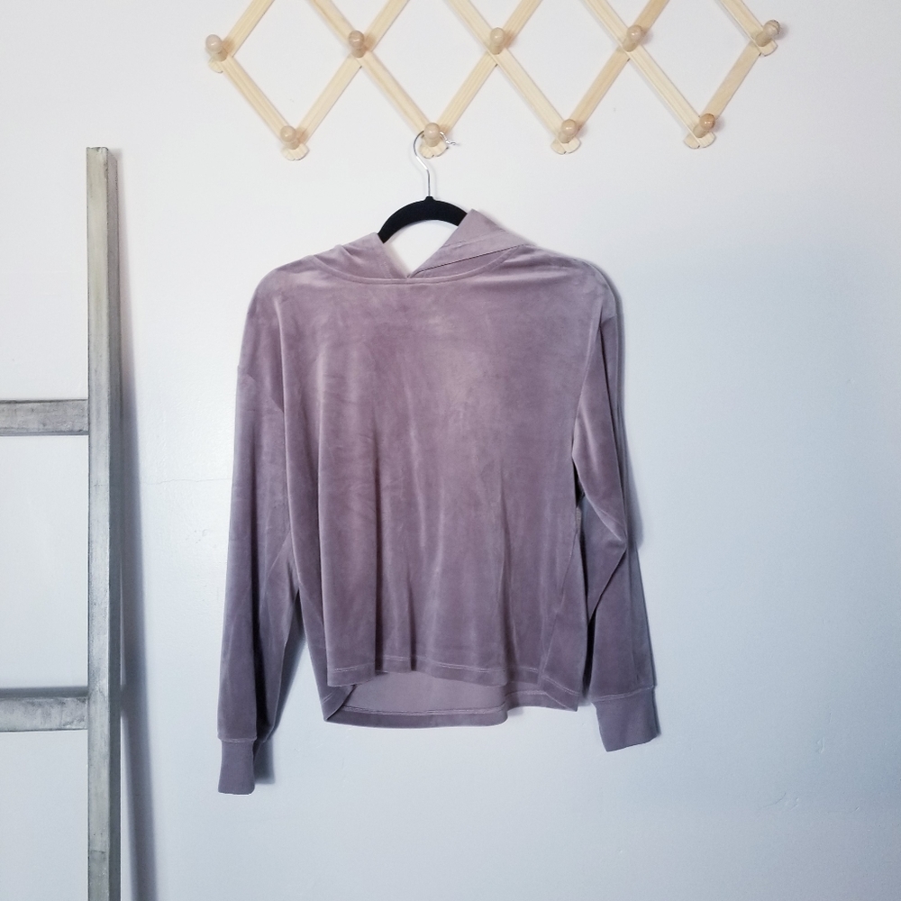 ALFANI INTIMATES VELVET HOODIE PURPLE SIZE MEDIUM
